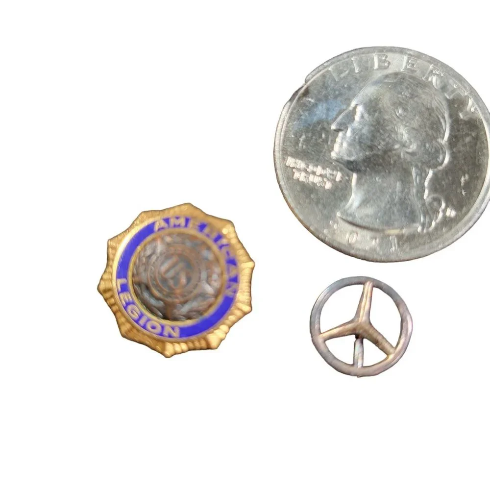 Misc Lapel Pin Vintage 50s Souvenir Mercedes-Benz‎ Audi Leki American Legion